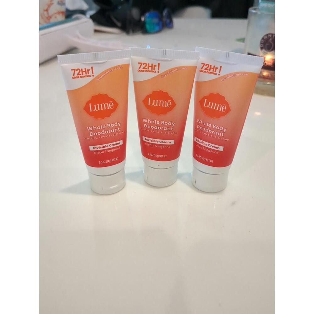 3 X  Lume Whole Body Deodorant Clean Tangerine Travel Size 1.5 fl oz